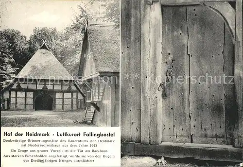 Fallingbostel Hof der Heidmark Niedersachsenhaus Erinnerungsstaette des Bauerntums 17. Jhdt. Kat. Bad Fallingbostel