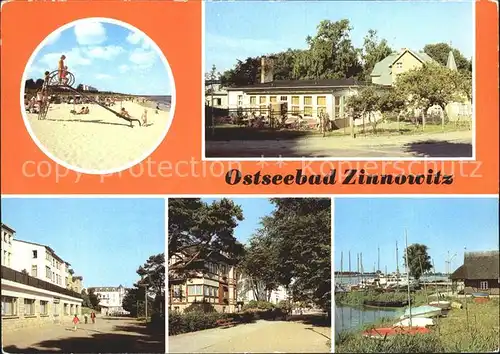 Zinnowitz Ostseebad Strand FDGB Erholungsheim Puschkin Glueckauf Bergmannsheim Hafen Achterwasser