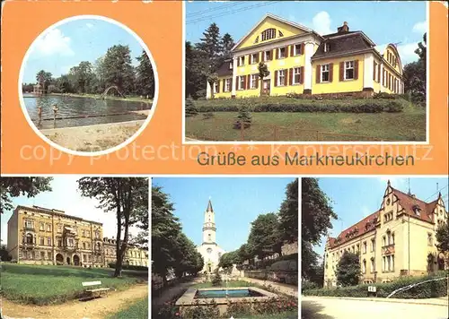 Markneukirchen Rudolf Thiele Bad Kinderkrippe Lutherplatz Kirche Musikschule Reinhold Glier Kat. Markneukirchen