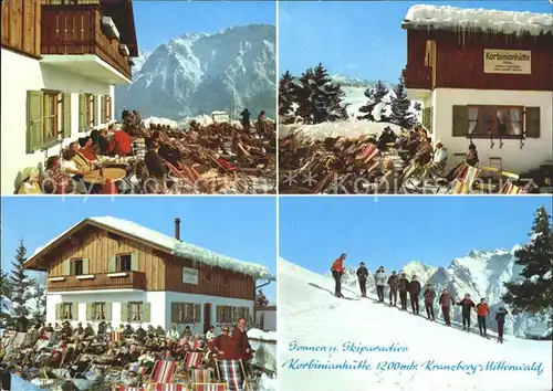 Mittenwald Bayern Korbinianhuette Wintersportplatz Kranzberg Alpen Kat. Mittenwald