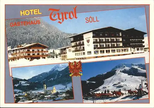 Soell Hotel und Gaestehaus Tyrol Kirche Wintersportplatz Wilder Kaiser Kat. Soell