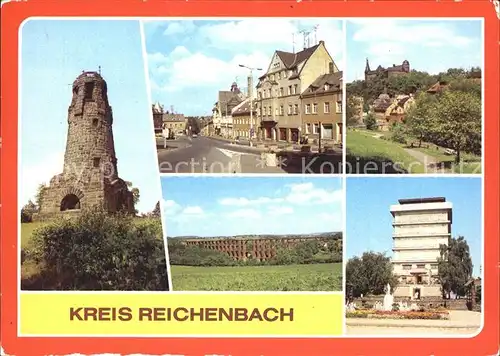 Netzschkau Kuhbergturm Friedensplatz Burg Mylau Goeltzschtalbruecke Reichenbach Wasserturm Kat. Netzschkau