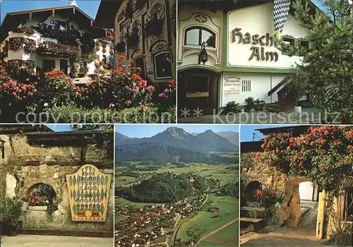 Neubeuern Restaurant Cafe Haschl Alm Festungsmauer 11. Jhdt.  Inntaler Alpen Kat. Neubeuern Inn