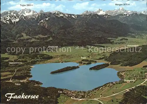 Faakersee Alpenpanorama Fliegeraufnahme Kat. Villach