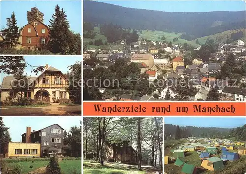 Manebach Hohe Warte Waldgaststaette Muenchhof Ferienheim Goethehaeuschen Kickelhahn Campingplatz Kat. Ilmenau