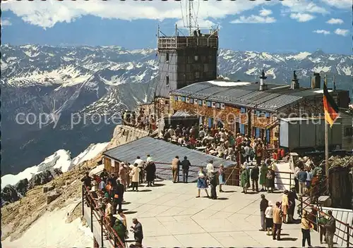 Zugspitze Muenchner Haus Aussichtsterrasse Bayrische Zugspitzbahn Alpenpanorama Huber Karte Nr 8111 Kat. Garmisch Partenkirchen