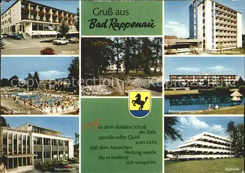 Bad Rappenau Sanatorium Kurhotel Sole Wellenbad Inhalatorium Schlosspark Kat. Bad Rappenau