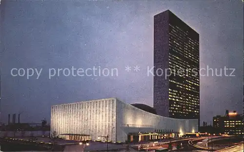 New York City United Nations bei Nacht / New York /
