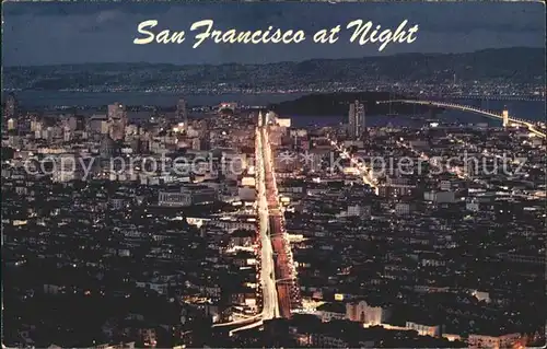 San Francisco California Fliegeraufnahme bei Nacht Kat. San Francisco