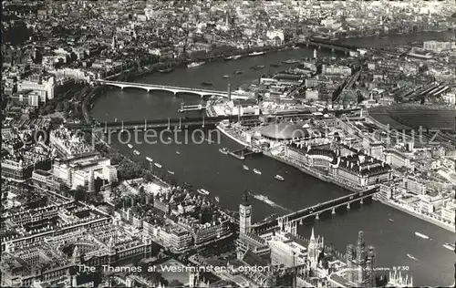 London Fliegeraufnahme Themse und Westminster Kat. City of London