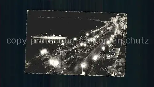 Nice Alpes Maritimes Promenade des Anglais la nuit Kat. Nice