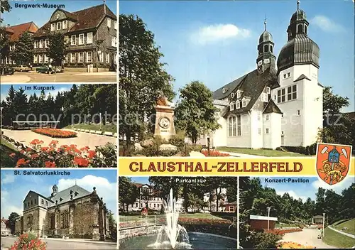 Clausthal Zellerfeld Kurpark Bergwerk Museum Kirche Kat. Clausthal Zellerfeld