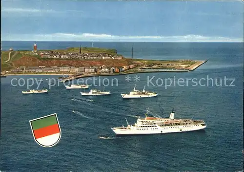 Helgoland Fliegeraufnahme mit Schiffen / Helgoland /Pinneberg LKR