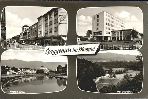 Gaggenau Waldseebad Rathaus Hauptstrasse Murgpartie Kat. Gaggenau