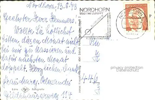 Nordhorn Neuenhauser Strasse Nino  Verwaltung Konzert  und Theatersaal Kat. Nordhorn