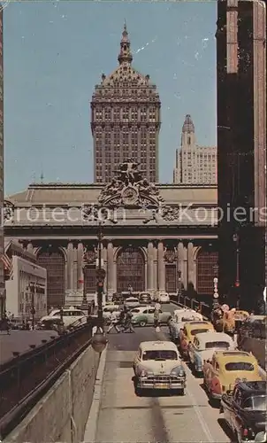 New York City Traffic ramp front Grand Central Terminal  / New York /