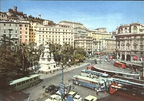 Genova Genua Liguria Platz Acquaverde Denkmal Cristoforo Colombo Grand Hotel  Kat. Genova