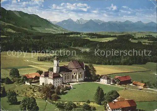 Steingaden Oberbayern Wieskirche Fliegeraufnahme Kat. Steingaden