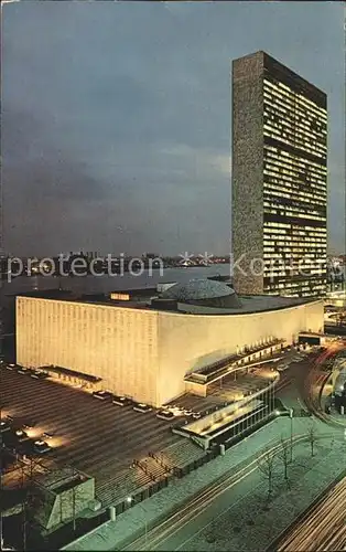 New York City United Nations at night / New York /