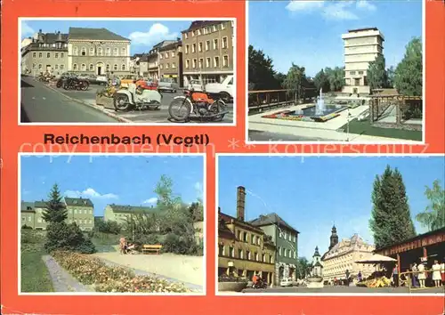 Reichenbach Vogtland Markt Wasserturm Park des Friedens Bahnhofstrasse  Kat. Reichenbach