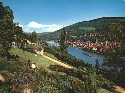 Heidelberg Neckar Blick vom Philosophenweg Kat. Heidelberg