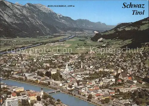 Schwaz Tirol Panorama Unterinntal mit Rofangebirge Fliegeraufnahme Kat. Schwaz