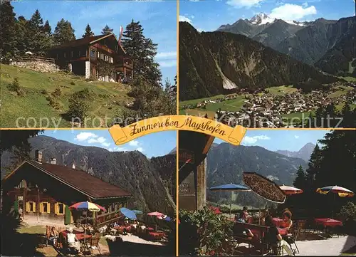 Mayrhofen Zillertal Alpengasthaus Zimmereben Terrasse Ahornspitze Tristner Zillertaler Alpen Kat. Mayrhofen