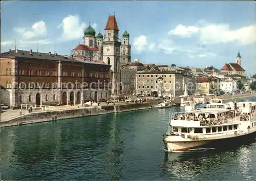 Passau Donau Dampfer Rathaus Dom Kat. Passau