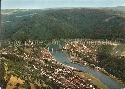 Hirschhorn Neckar mit Neckarschleife Fliegeraufnahme Kat. Hirschhorn (Neckar)