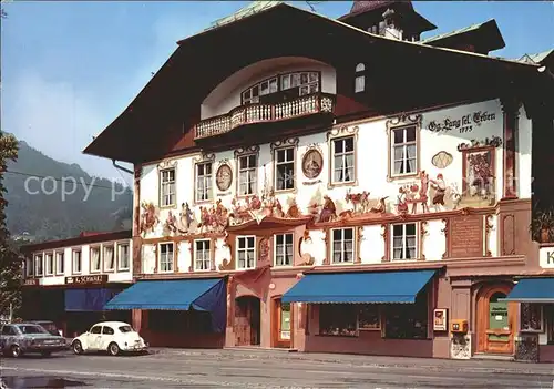 Oberammergau Geburtshaus des Heimatdichters Ludwig Thoma Fassadenmalerei Kat. Oberammergau