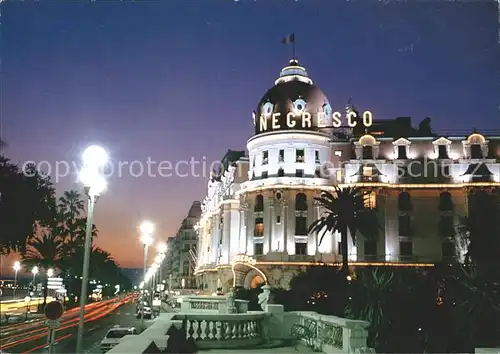 Nice Alpes Maritimes Promenade des Anglais Hotel Negresco le soir Kat. Nice