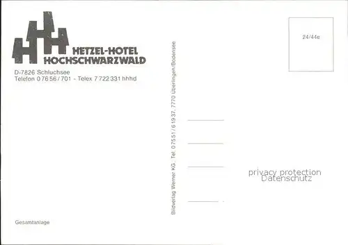 Schluchsee Hetzel Hotel Schwarzwald Kat. Schluchsee