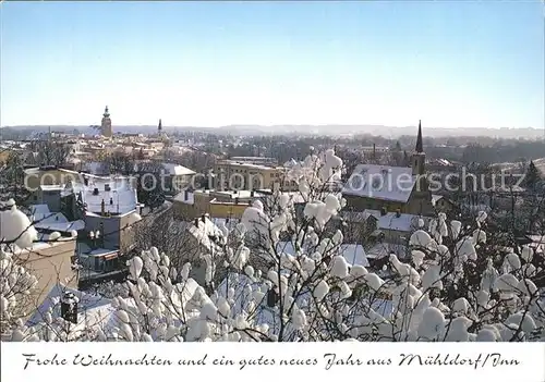 Muehldorf Inn Blick ueber die Stadt Winterpanorama Weihnachtskarte Kat. Muehldorf a.Inn
