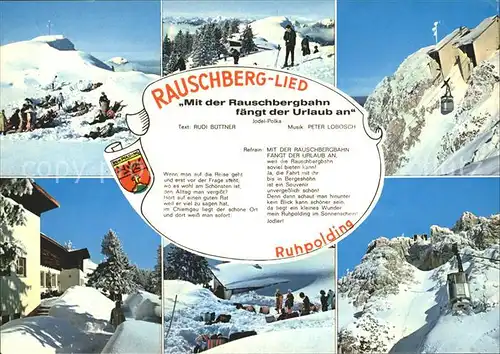 Ruhpolding Wintersportplatz Alpen Bergbahn Rauschberg Lied Kat. Ruhpolding