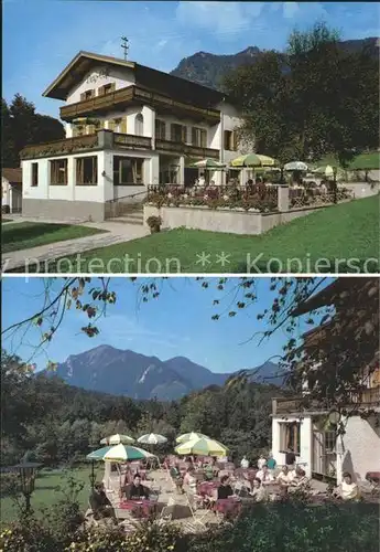 Marquartstein Burg Cafe Terrasse Alpenblick Kat. Marquartstein