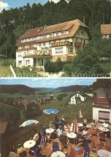 Baiersbronn Schwarzwald Hotel Cafe Pension Talblick Terrasse Kat. Baiersbronn