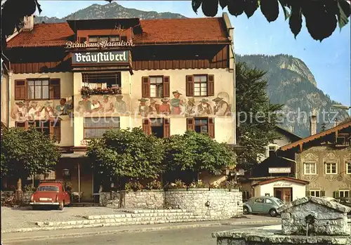 Garmisch Partenkirchen Gasthaus Braeustueberl des ehem. hochfuerstlichen Brauhauses Garmisch Kat. Garmisch Partenkirchen