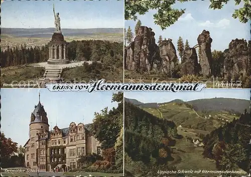 Hermannsdenkmal Externsteine Detmolder Schloss Lippische Schweiz Teutoburger Wald Kat. Detmold