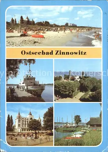 Zinnowitz Ostseebad Strand MS Seeschwalbe Konzertpavillon Ferienheim Hafen Achterwasser
