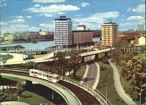 Mannheim Blick zum Rheinhafen Strassenbahn Hochhaus Kat. Mannheim