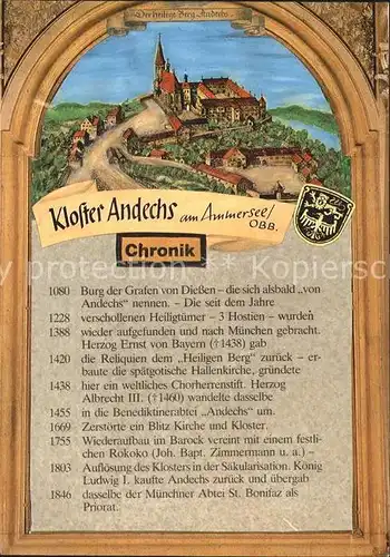 Andechs Kloster zur Staufer Zeit Chronik Kat. Andechs