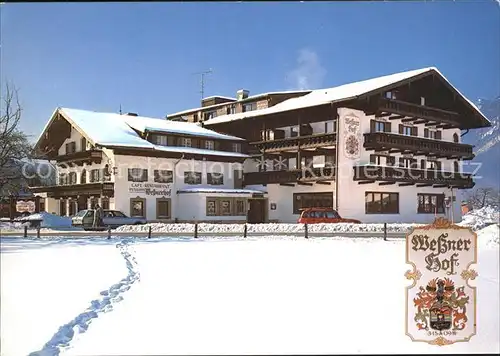 Pettendorf Marquartstein Hotel Gasthof Wessnerhof im Winter Wappen Luftkurort Kat. Marquartstein