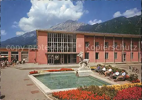 Bad Reichenhall Hauptbahnhof Centauren Brunnen Hochstaufen Chiemgauer Alpen Kat. Bad Reichenhall