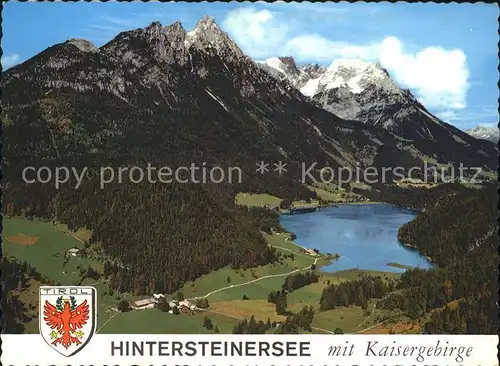 Hintersteinersee mit Kaisergebirge Fliegeraufnahme Kat. Kufstein