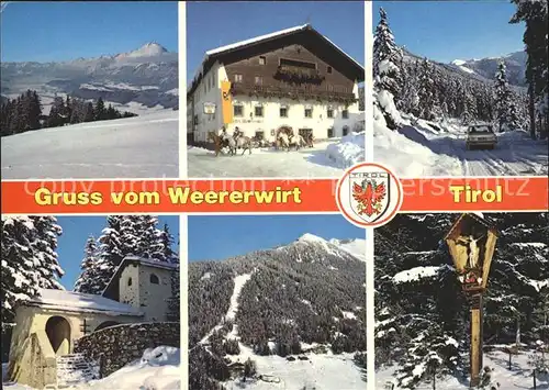 Weer Hotel Gasthof Weererwirt Kapelle Reiten Winterpanorama Alpen Kat. Weer