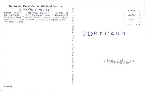 New York City Fliegeraufnahme Comumbia Presbyterian Medical Center / New York /