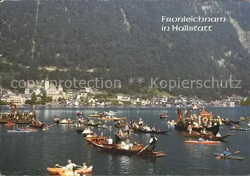 Hallstatt Salzkammergut Fronleichnamprozesssion auf dem Hallstaettersee Kat. Hallstatt