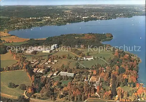 Bernried Starnberger See Fliegeraufnahme mit Klinik Hoehenried Kat. Bernried