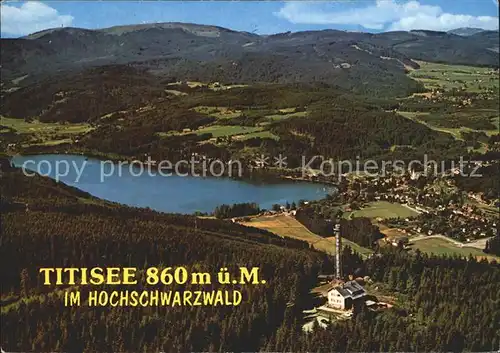 Titisee Neustadt Blcik vom Hochfirst ueber See zum Feldberg Kat. Titisee Neustadt