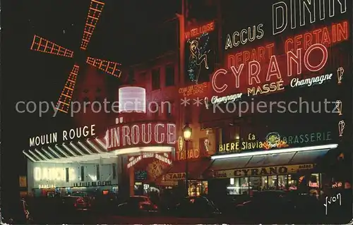 Paris Moulin Rouge bei Nacht Kat. Paris